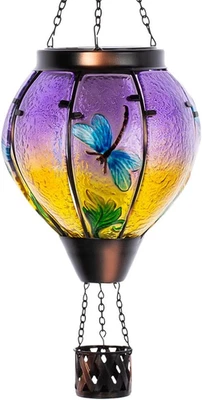 STARSOUL Birthday Christmas Gifts for Women Wife Mom, Dragonfly Hot Air Balloon Solar Lan