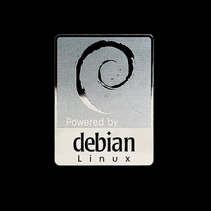 Powered by debian Linux Metal Decal Sticke - Picture 1 of 6