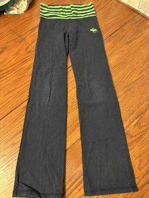Calça Leggings Vintage Y2K Meninas Boot Cut M Azul Verde Abercrombie - Imagem 1 de 4