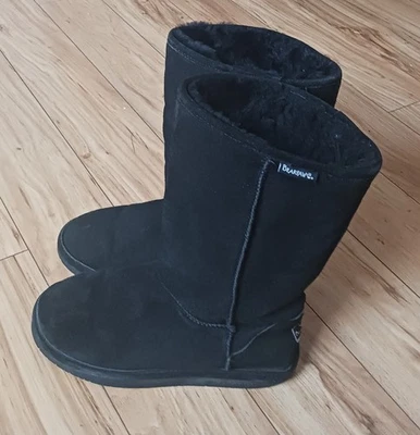 Woman Bearpaw Black Boots Sheepskin Suede woman size 11 - Image 1 of 4