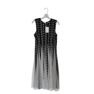ASOS Black White Polka Dot Whimsical Fairy Round Neck Dress Size 4 Flowy NWT - Picture 1 of 9