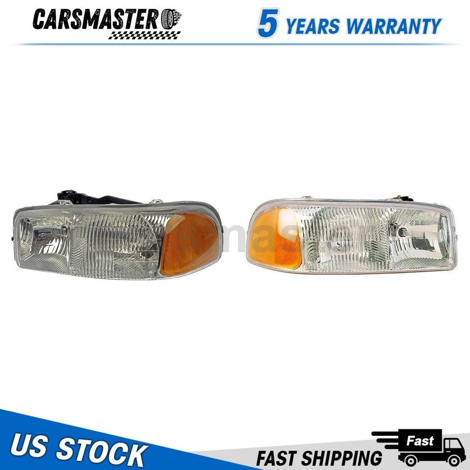 Conjunto de farol esquerdo direito Dorman 1590130 para 1999 2000 GMC Sierra 2500 5.3L - Imagem 1 de 4