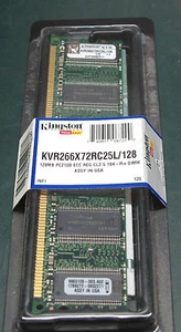 Kingston KVR266X72RC25L128 (128 MB, DDR RAM, 266 MHz, DIMM 184-pin) - Picture 1 of 1