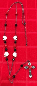 GOTH PUNK HALSKETTE MIT ANHÄNGER "TOTENKÖPFE/ROSEN" - NEU - Bild 1 von 12