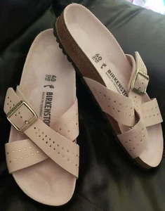 Birkenstock Siena ll Nubuck Gold Rivet Sandals in Light Rose Womens EU 40,9-9.5  - Picture 1 of 5
