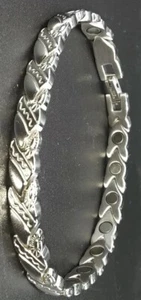10 Women’s Magnetic Stainless Steel Link Bracelet - 5000 Gauss 8" Long - Picture 1 of 2