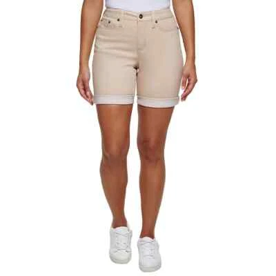 NUEVO CON ETIQUETAS DKNY Jeans Para Mujer 9" Bermudas Verano Pantalones Cortos Dobladillo Enrollado Talla 4 $55 1HL038 Foto 1 de 3