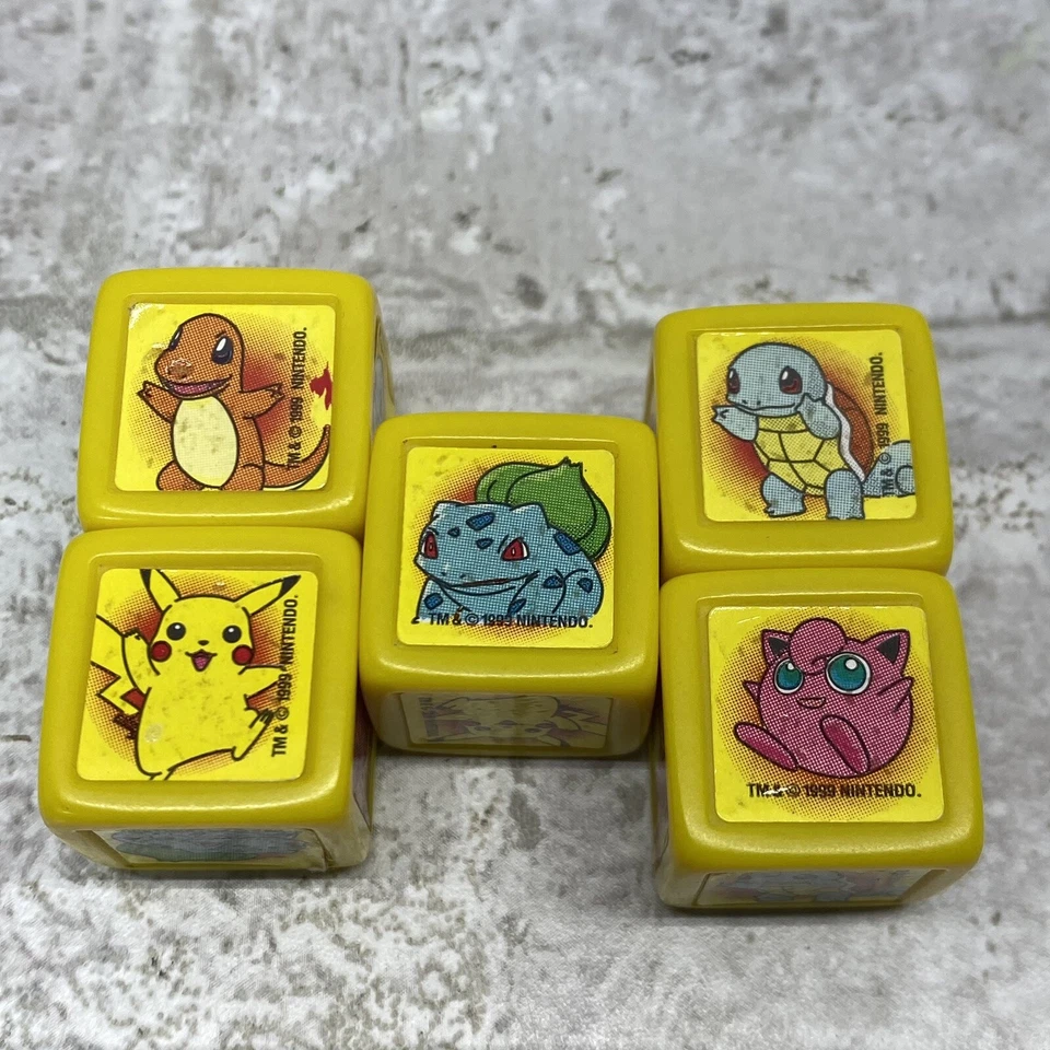 POKEMON Yahtzee Jr. Lot of 5  DICE Milton Bradley Replacement 1999  - Image 1 of 1
