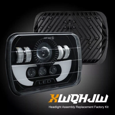 DOT Pair 5x7 7x6" LED Headlights w/White DRL KIT for Ford F 650 F 750 2000-2015 - Image 1 of 4