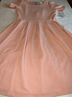 New Lularoe Amelia Dress True Pink Pastel XL 16 18/20 Pleated Pockets New 🦄 NWT - Image 1 of 4