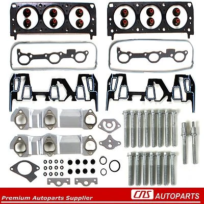 96-98 BUICK CHEVROLET OLDSMOBILE PONTIAC 3.1L HEAD GASKET w/ HEAD BOLTS VIN "M" Foto 1 de 3