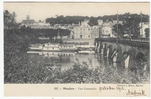 France; Meulan, Panoraic View Of Bridge PPC, 1912 PMK, To Mme Schauble, Paris - Bild 1 von 2