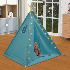 Tenda da gioco per bambini Teepee tenda tappetino e luce casetta da gioco da interno ragazze e ragazzi fratello - Foto 1 di 20