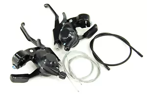 Sunlite 3x7 21-Speed MTB ATB Bike Thumb / Index Shifter V-Brake Lever Set Black - Picture 1 of 5