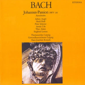 BACH St. John's Passion hlts ROTZSCH AUGER SCHREIER RIES ADAM Eterna 827018 LP - Picture 1 of 3