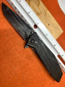 Kershaw 1990 Tactical Black Brawler Tanto Folding Pocket Knife! 
