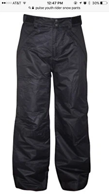 NWT Pulse Youth Big Girls Insulated Rider Snow Ski Skiing Pants L 16/18, Black - Image 1 of 3