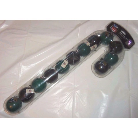 12 NFL Jacksonville Jaguars Christmas Ornaments 2″ Plastic Ball Black/Green Cover