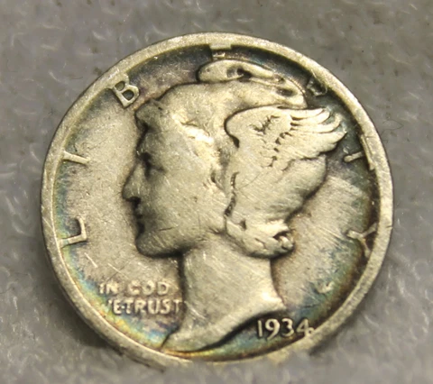 mercury dimes1934D Cover