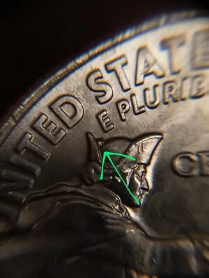 2021P  MEDIUM￼ “CROWN ” Die Chip Error Very NICE Crossing The Delaware Quarter - Image 1 of 4