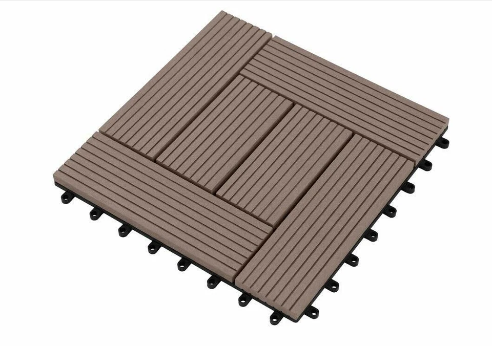 Premium WPC Terrassenfliese 30x30x2,1 cm Schokobraun Balkonfliese Einzelfliese - Bild 1 von 1