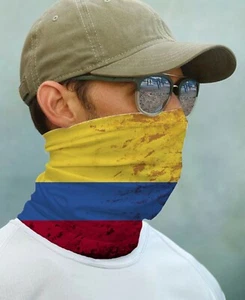 SONNENGAMASCHE Maske Bandana UPF 50+ UV Schutz Angeln Flagge Kolumbien Gesicht Hals - Bild 1 von 1