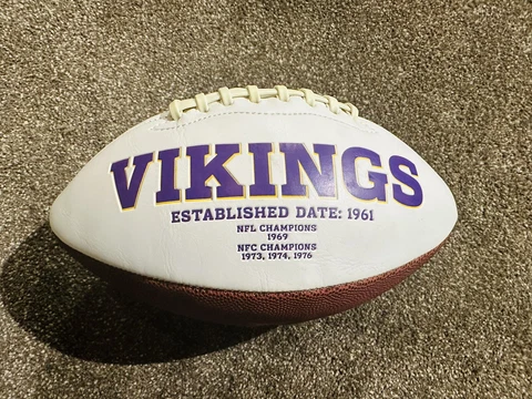 Minnesota Vikings NFL Signature Series Official Football Full Size White Panel Cover