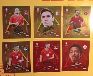 TOPPS UEFA EURO 2024 GERMANY STICKERS SP GOLD SIGNATURE SWISS CHOICE EDITION - Picture 1 of 59