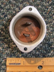 Amphenol 15A 125V 2-Prong Recessed Round Male Plug - Picture 1 of 4