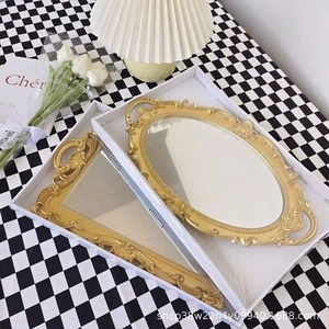 Large Gold Mirrored Tray Decorative Tealight Candle Plate Vanity Perfume Display - Picture 1 of 41