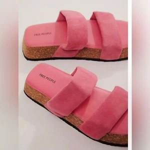 Neu im Karton Free People Fairmount ausgestellte flache Sandale in Pink - Größe 11 - Bild 1 von 7