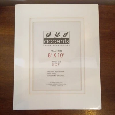 Juego de 5 alfombrillas fotográficas biseladas con detalles de diseño de 8 x 10" con impresión blanca tamaño 5 x 7"  Foto 1 de 4