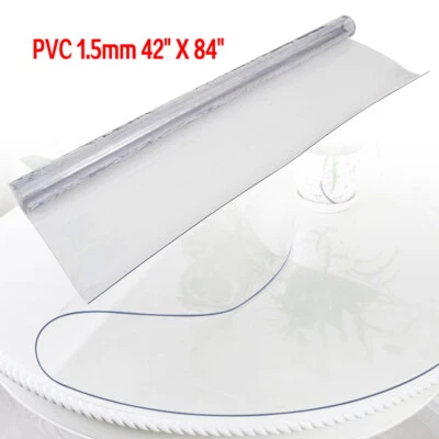 Clear Plastic Desk Pad Waterproof 42" x 84" Mat PVC Tablecloth Protector Cover - Image 1 of 4