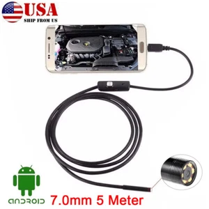 5M 7MM 6LED Car Engine Tube USB Endoscope Borescope Inspection Camera FOR Androi - Picture 1 of 11