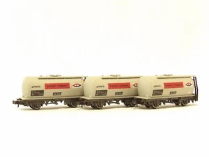 Rake Of 3 PECO NR-P74 N GAUGE TANK WAGON RUGBY CEMENT PR9435 - Picture 1 of 16