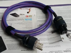 Cable de alimentación sólido 8N OCC plateado enchufe de rodio EE. UU. macho 20A IEC  - Imagen 1 de 5