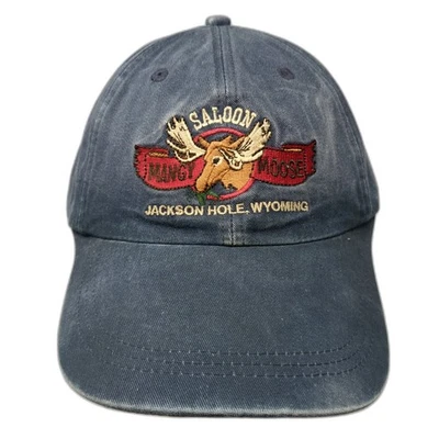 Chapéu Mangy Moose Saloon WY Strapback Azul Tamanho Único Bordado Ouray - Imagem 1 de 4