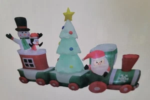 7.9 FT Christmas Inflatable Train with Santa Claus, Snowman, Penguin, and Tree. - Picture 1 of 3