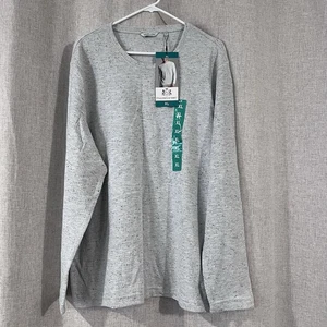 Neu mit Etikett Herren Größe XL English Laundry langärmliges bequemes Stretchhemd mit Rundhalsausschnitt grau - Bild 1 von 6