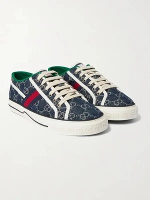 Tenis Gucci 1977 Para hombres Azul Marfil Denim GG Tenis Talla 13 EE. UU. 12,5 Reino Unido Foto 1 de 4