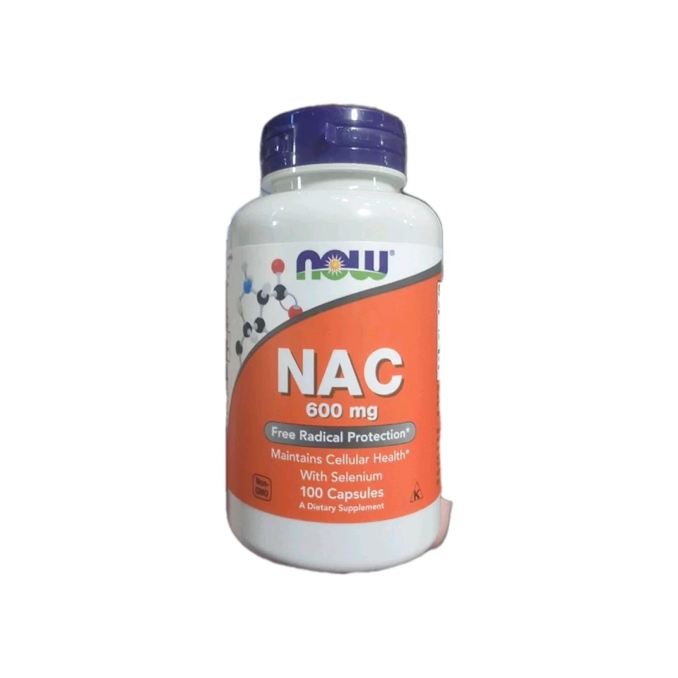 Now Foods Nac N-ацетилцистеин 600 мг - 100 капсул (EXP 7/2029) ЗАПЕЧАТАННЫЙ - Изображение 1 из 2