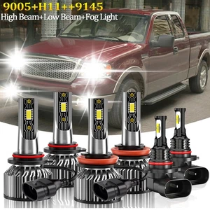 For Ford F-150 2015-2023 6x LED Headlight Bulbs High Low Beam Fog Light Kit - Picture 1 of 11