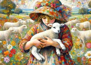 Rompecabezas QPuzzles 1000 piezas - Audrey's Hatbox - El cordero perdido - Imagen 1 de 1