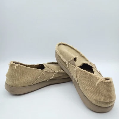 Mocasines sin cordones Crocs Santa Cruz para hombre talla 8 lona tostado desgastado Foto 1 de 4