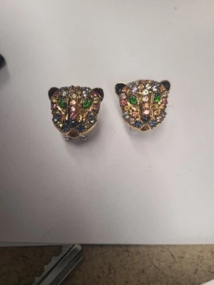 Multi Sapphire Rhodium & 24k Yellow Gold Over Palladium Sterling Silver Panther - Image 1 of 2