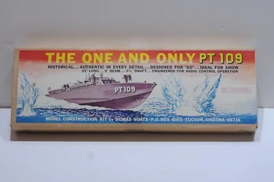 DUMAS PT 109 MODEL CONSTRUCTION KIT FOR R/C 33” LONG 9” BEAM VINTAGE PARTIALLY B - Image 1 of 4