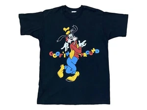 Vintage 90s Goofy T Shirt Big Print Black Single Stitch Goofin Around Disney XL - Picture 1 of 5