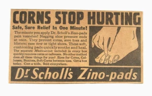 1938 Print Ad Cutout Dr. Scholl's Zino Pads Feet Toes - Picture 1 of 1