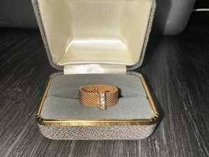 Tiffany & Co 18ct Rose Gold Somerset Diamond Mesh Ring - Picture 1 of 5