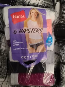Hanes 5 Pack of Women's Size 9 Mid Rise Multicolor Cotton Briefs OPENED PKG B249 - Picture 1 of 4